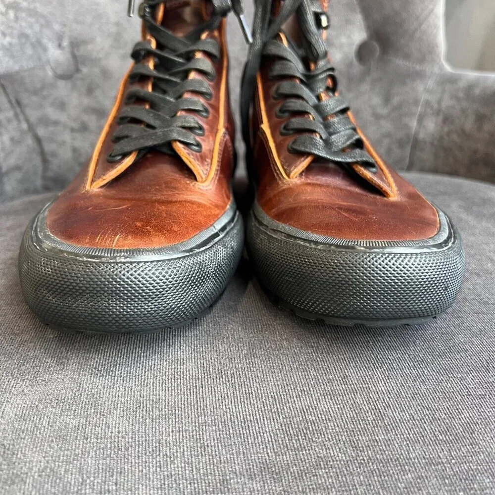 Frye Men’s Ryan Lug Trek Brown Leather High Top Boots – Size 7.5